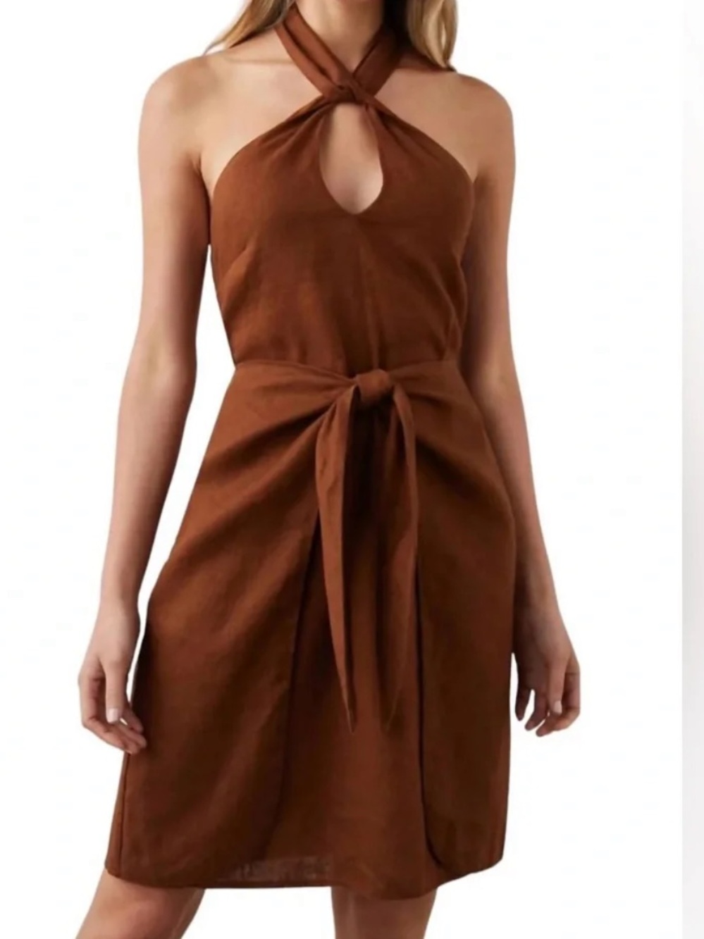 Rails Brown Halter tie dress
